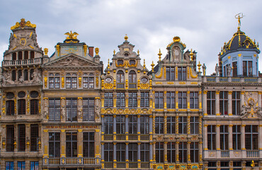 Fototapeta na wymiar Façades baroques sur la Grande place de Bruxelles, Belgique