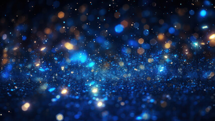Obraz premium Abstract Dark Blue Background with Glowing Particles
