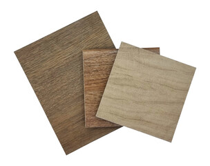 wood texture. swatch of ceramic flooring tiles samples isolated on background with clipping path. palette texture of natural ceramic floor decorating tile samples as wood.