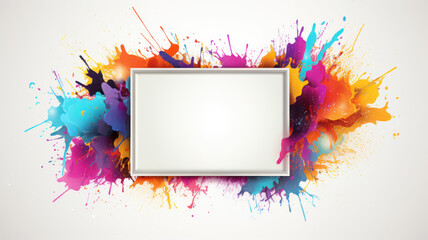 Fototapeta na wymiar Creative Frame Design with Colorful Splash
