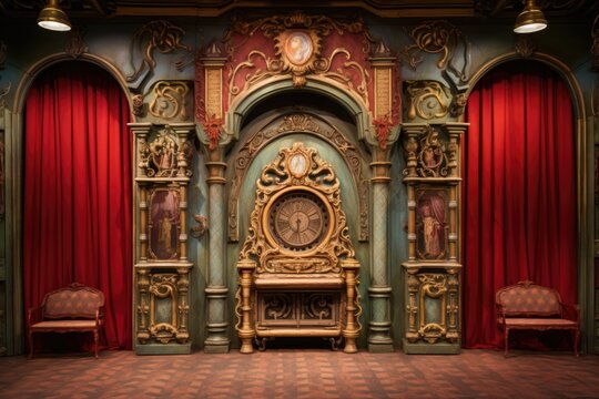 puppet theater stage with ornate decorations