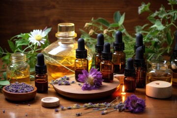 essential oils and candles for relaxation and skincare