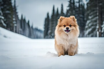 dog in snow