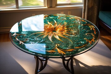 sparkling clean glass table after polishing