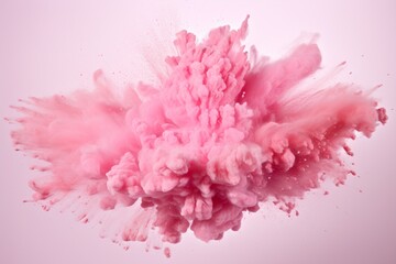 Colorful pastel pink paint smoke explosion. AI generated