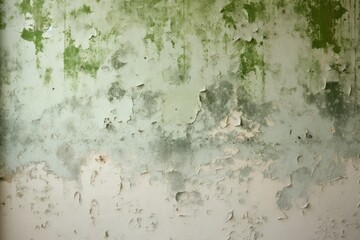 There are extensive patches of powerful mildew present on the white walls of the apartment. - obrazy, fototapety, plakaty