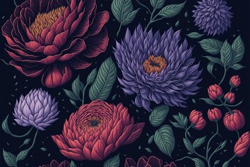 Spring floral in watercolor background. Exotic nature design for cover, wall art, invitation, fabric, poster, canvas print in watercolor style.