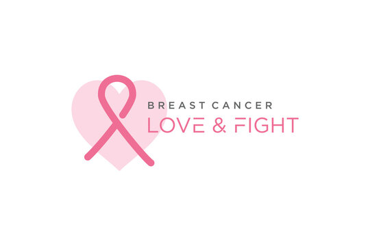 Breast cancer logo element design with creative concept