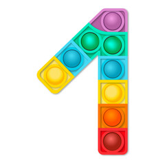 pop it  1, one, number in the form of pop it, one in the form of pop it, number one, number, bright number, pop it, number one on a transparent background, pop it on a transparent background