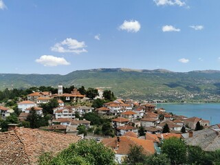Fototapeta na wymiar City view in Ohrid, Northern Macedonia 