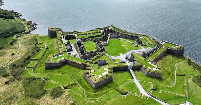 Medieval Ruins of Charles Fort, Tourist Sightseeing Place in Ireland 4k