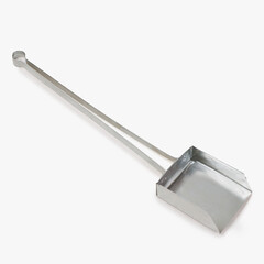 Metal scoop for scavenging on white background