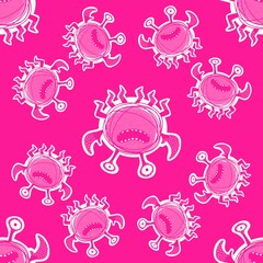 Cartoon animals seamless summer crabs pattern for wrapping paper and fabrics and kids clothes print and beach