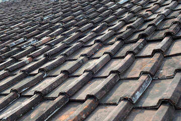 tiles on the roof of the house