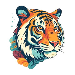 Fototapeta premium Tiger head isolated on transparent background