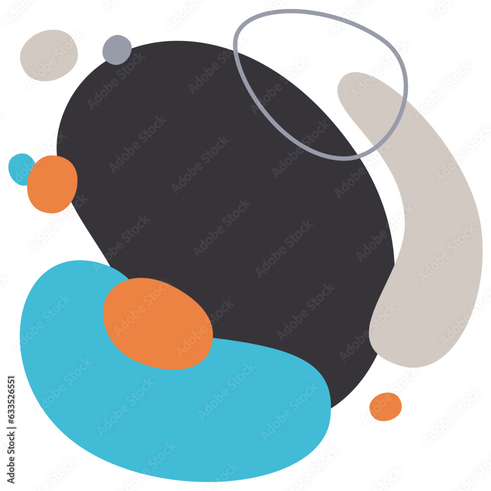Poster Vector decorative abstract background in trendy flat style with copy space for your text and artistic blots and stains
