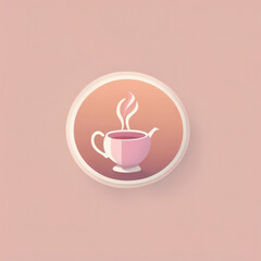 Tea illustration, minimalist, pastel colors