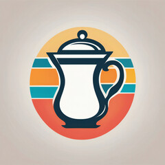 Tea illustration, minimalist, vibrant colors