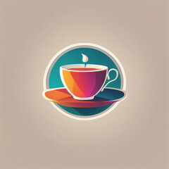 Tea illustration, minimalist, vibrant colors