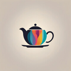 Tea illustration, minimalist, vibrant colors