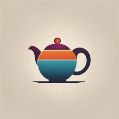 Tea illustration, minimalist, vibrant colors