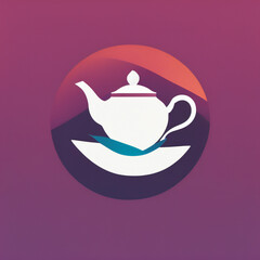 Tea illustration, minimalist, vibrant colors