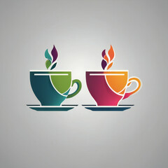 Tea illustration, minimalist, vibrant colors