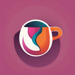 Tea illustration, minimalist, vibrant colors