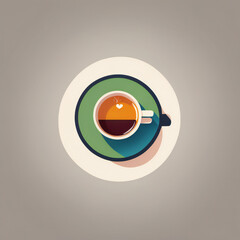 Tea illustration, minimalist, vibrant colors