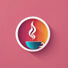 Tea illustration, minimalist, vibrant colors