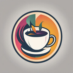 Tea illustration, minimalist, vibrant colors