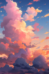 Beautiful sunset sky generative AI