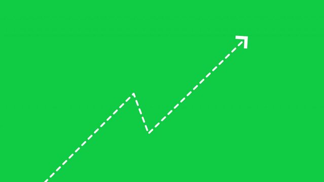 Dotted bullish trend arrow moving upwards