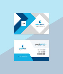 business card - design template, bule and white business card design