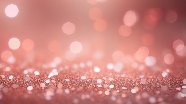 Pale pink, pale magenta blurred bokeh abstract background. Glitter lights and sparkle. Blurred soft vintage seamless card, banner.