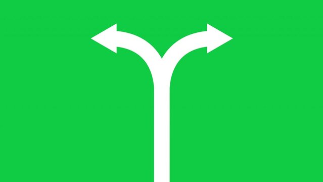 bidirectional arrow coming up and splitting into two arrows
