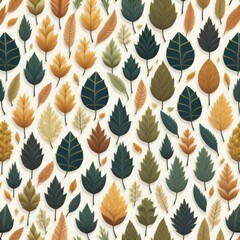 Seamless pattern with autumn leaves. Vector illustration
