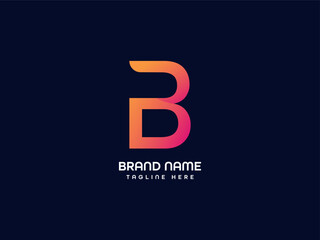 b modern letter logo