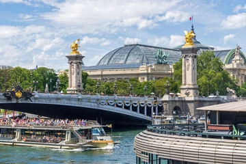 Fototapete Pont Alexandre III Pont Alexandre III und Grand Palais in Paris