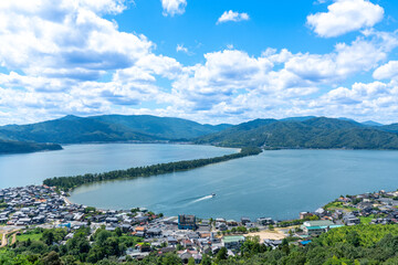 [京都府]晴天の天橋立（昇龍観の風景）