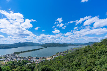 [京都府]晴天の天橋立（昇龍観の風景）