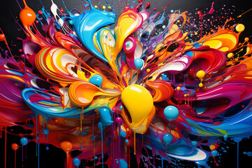 Vibrant Graffiti Paint Splash: Desktop & Mobile Wallpaper Background