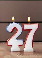 Number 27 format birthday candles - Created by AI