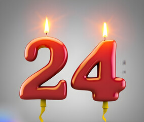 Number 24 format birthday candles 02- Created by AI