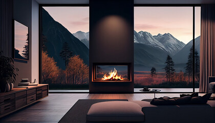 Modern_interior_home_design._Nature_living_room WITH FIRE PLACE