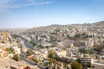 Panoramic view cityscape of Amman, Jordan