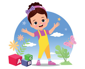 letter cubes and cute boy