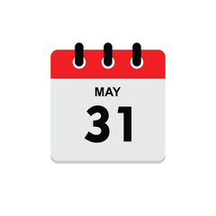 calender icon, 31 may icon with white background