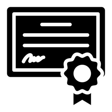 Certificate gradutation solid glyph icon