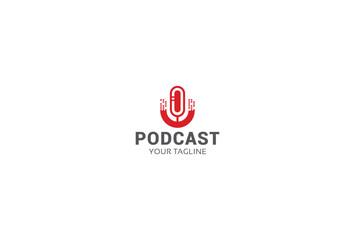 Podcast logo icon vector illustration